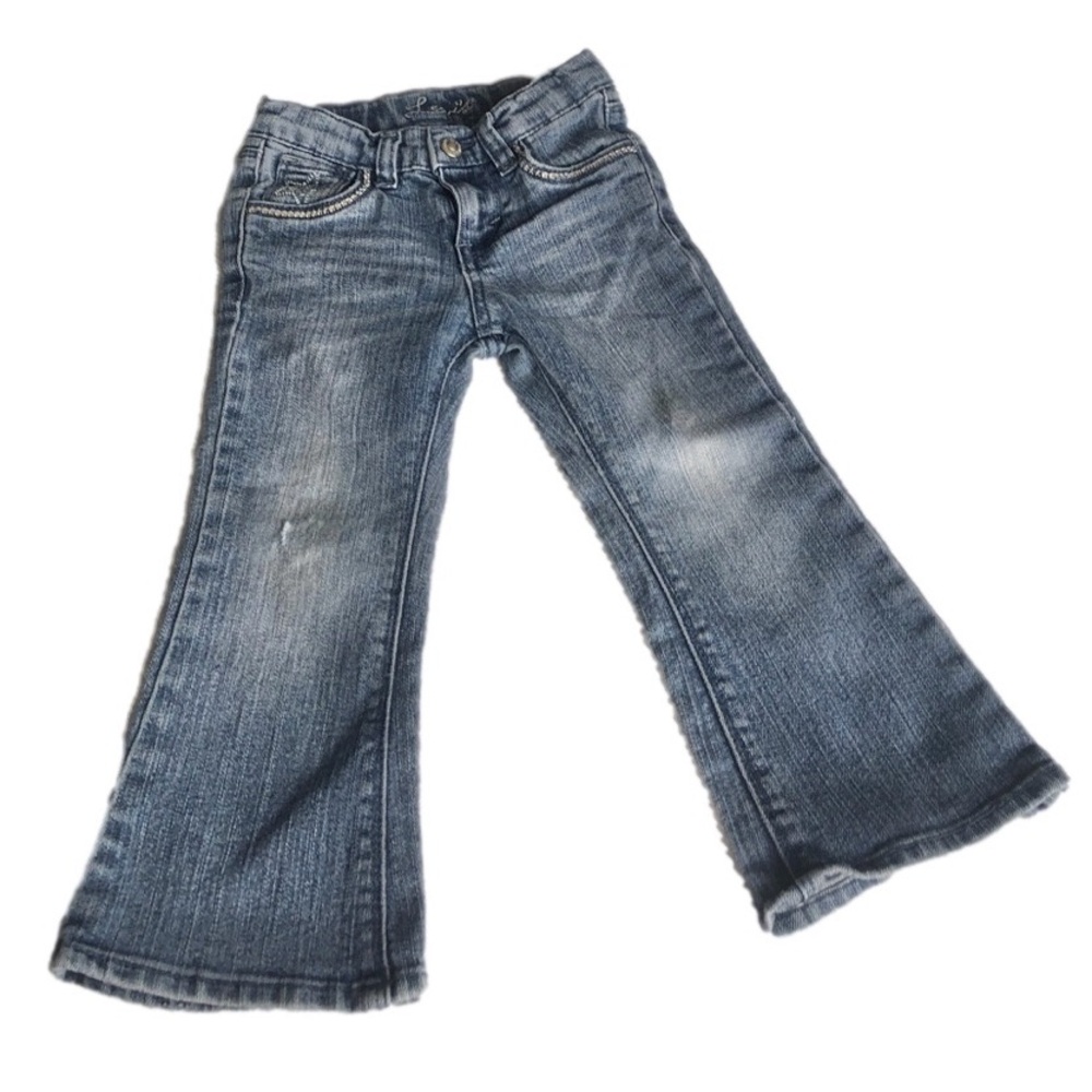 Levi's Blue Medium Wash Denim Embroidered Stars Girls Bootcut Jeans